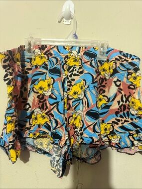 Disney Multicolor Lion King Girls Pajama Shorts - Yellow, Blue, Pink